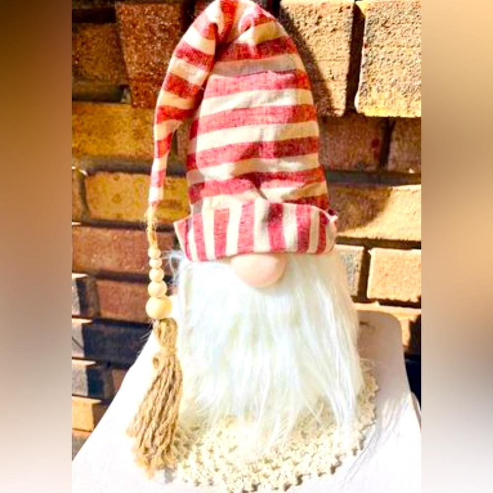 *Santa Gnome With Striped Hat